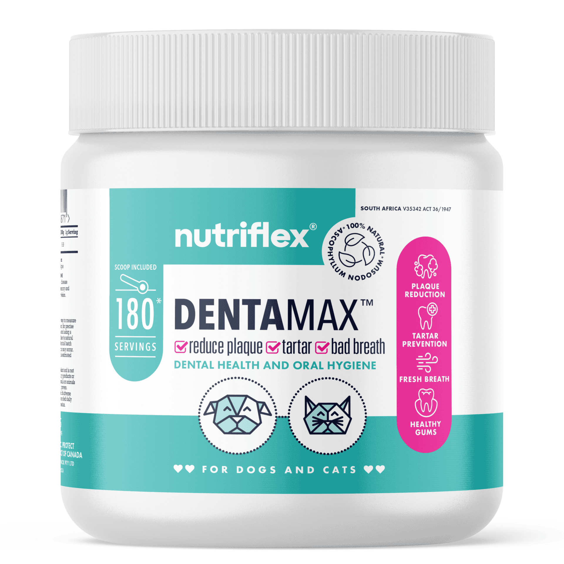 Dog Dental Powder For Plaque, Tartar &Amp; Bad Breath - 180G Tub (180 Scoops).